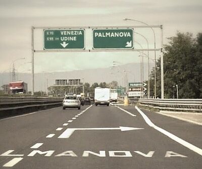 Highway Turn-off & Bridge in Sevegliano, Italy
